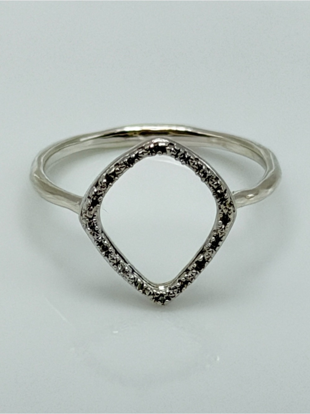 💎 Monica Vinader Riva Kite Diamond Ring Size 8.5💎 925 Sterling Silver .045 Ct